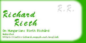 richard rieth business card