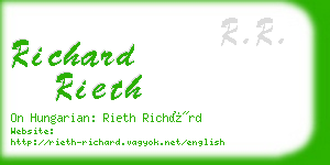 richard rieth business card